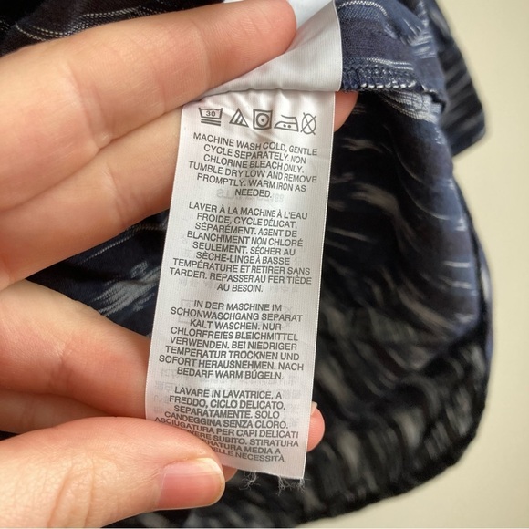 J. Crew Blue Patterned Stripe Long Sleeve Collared Button Tunic 8 - Picture 8 of 12